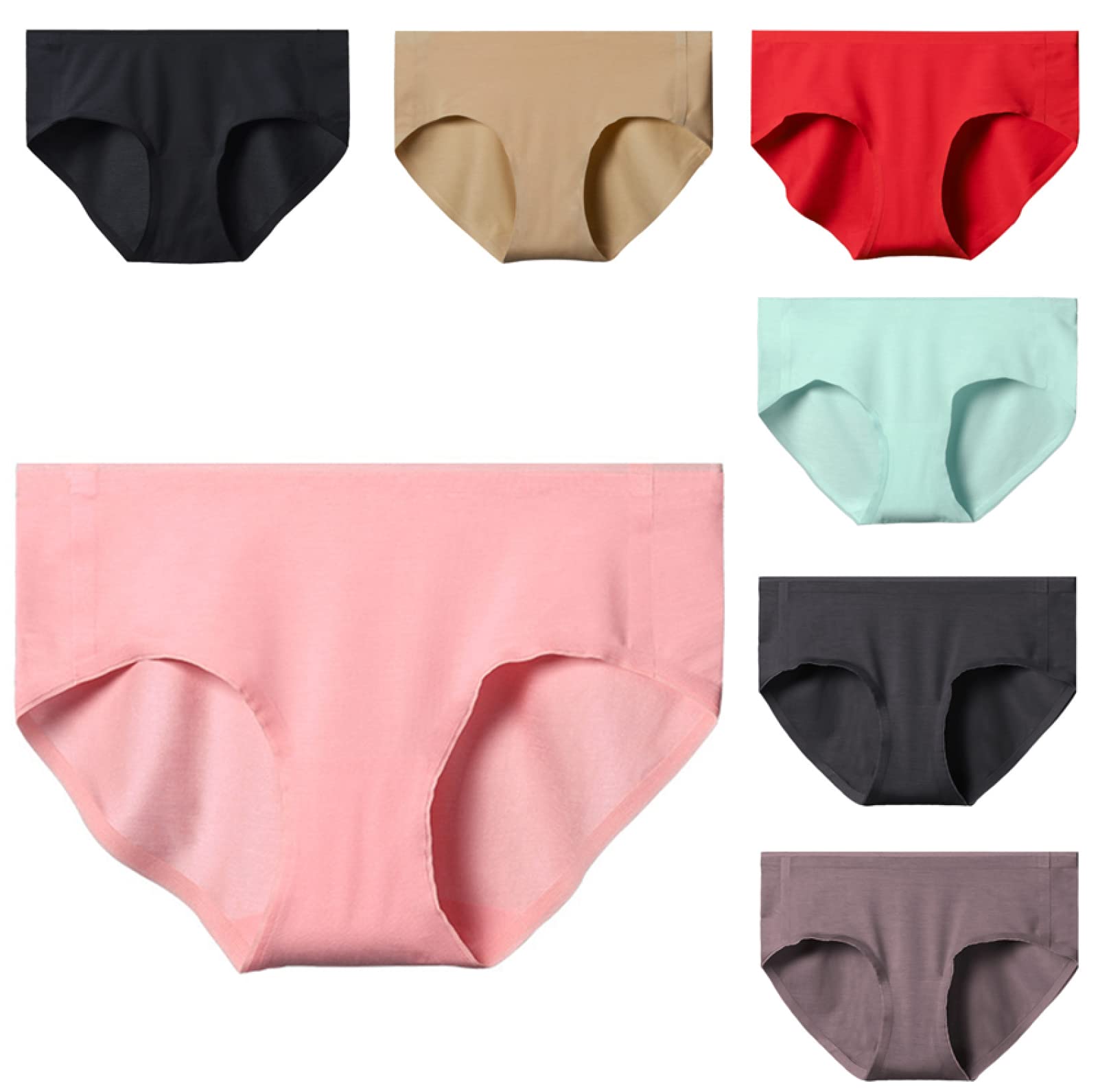 Bragas Mujer Algodon Organico 3/5/7 Uds Bragas Sin Costuras Bragas De Mujer Bragas De Modal Bragas De Hilo para Mujer Bragas De Seda 7 Colores L