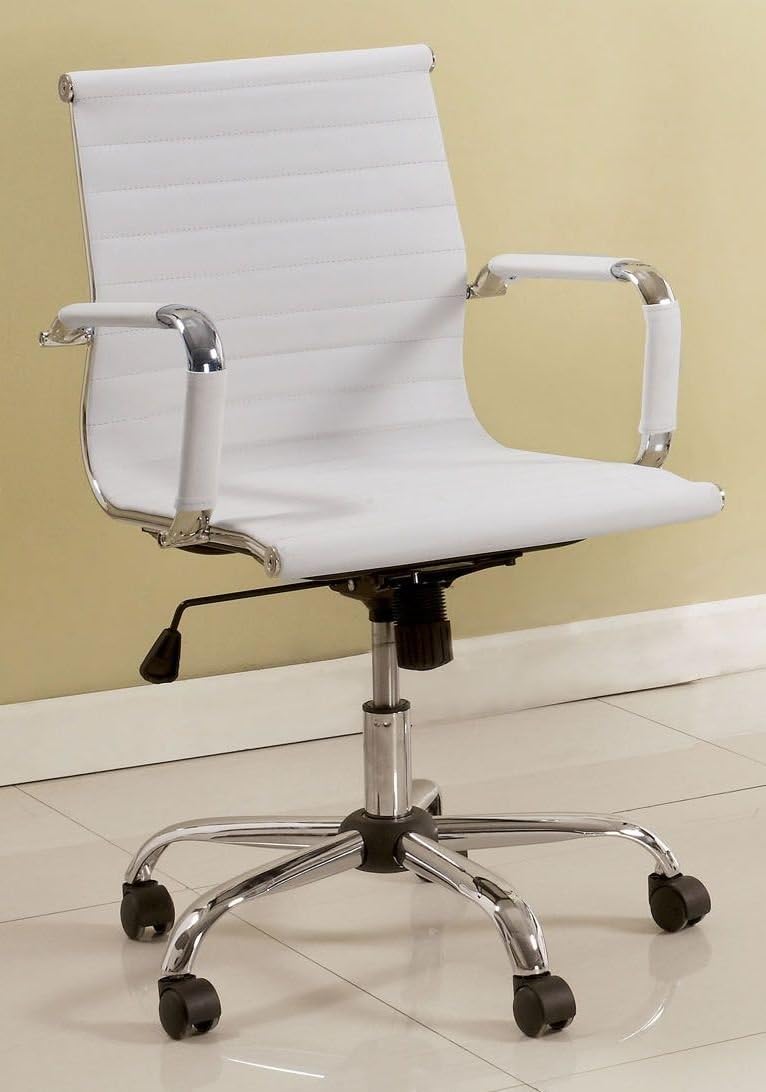 Furniture of America Barcelos White PU Small Chairs Home