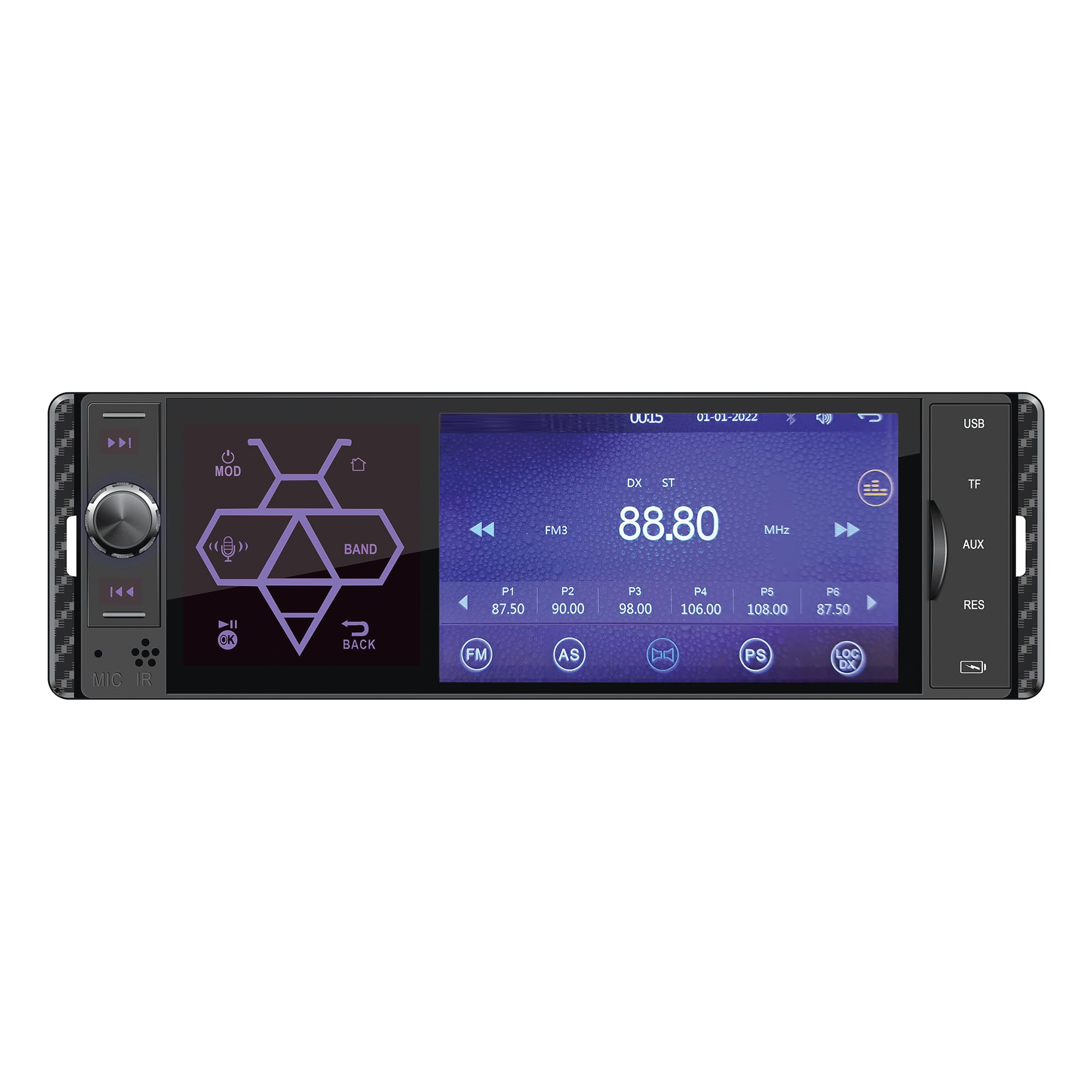 Samochodowy odtwarzacz MP5 PNI Clementine 9550 wyświetlacz 1DIN 10.2 cm 50Wx4, Bluetooth, radio FM, Carplay, funkcja RDS