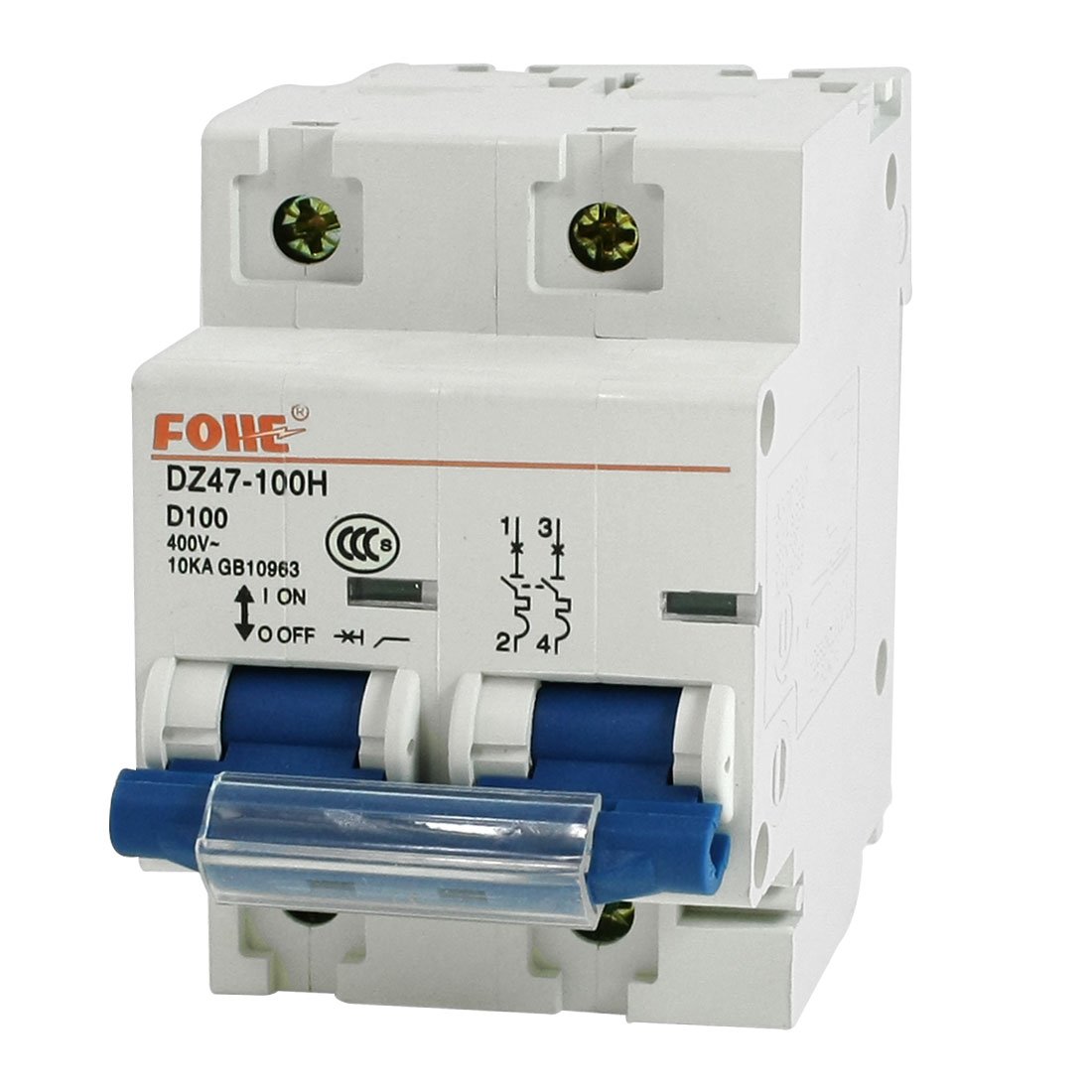 Disjoncteur haute capacité DZ47-100H CA 400V 10000A à déclenchement rapide
