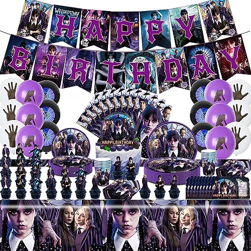 Kinder Geburtstag Deko,115 PCS Geburtstag Deko, Deko Set mit Cake Toppers, Banner, Speiseteller, Einladungskarten ect, Geburtstagdekoration für Kinder, Partyzubehör