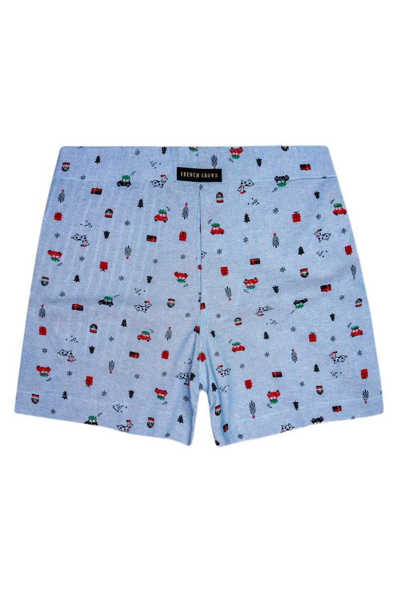 french crown Nepal Blue Christmas Printed Oxford Premium Cotton Boxer-picture-22