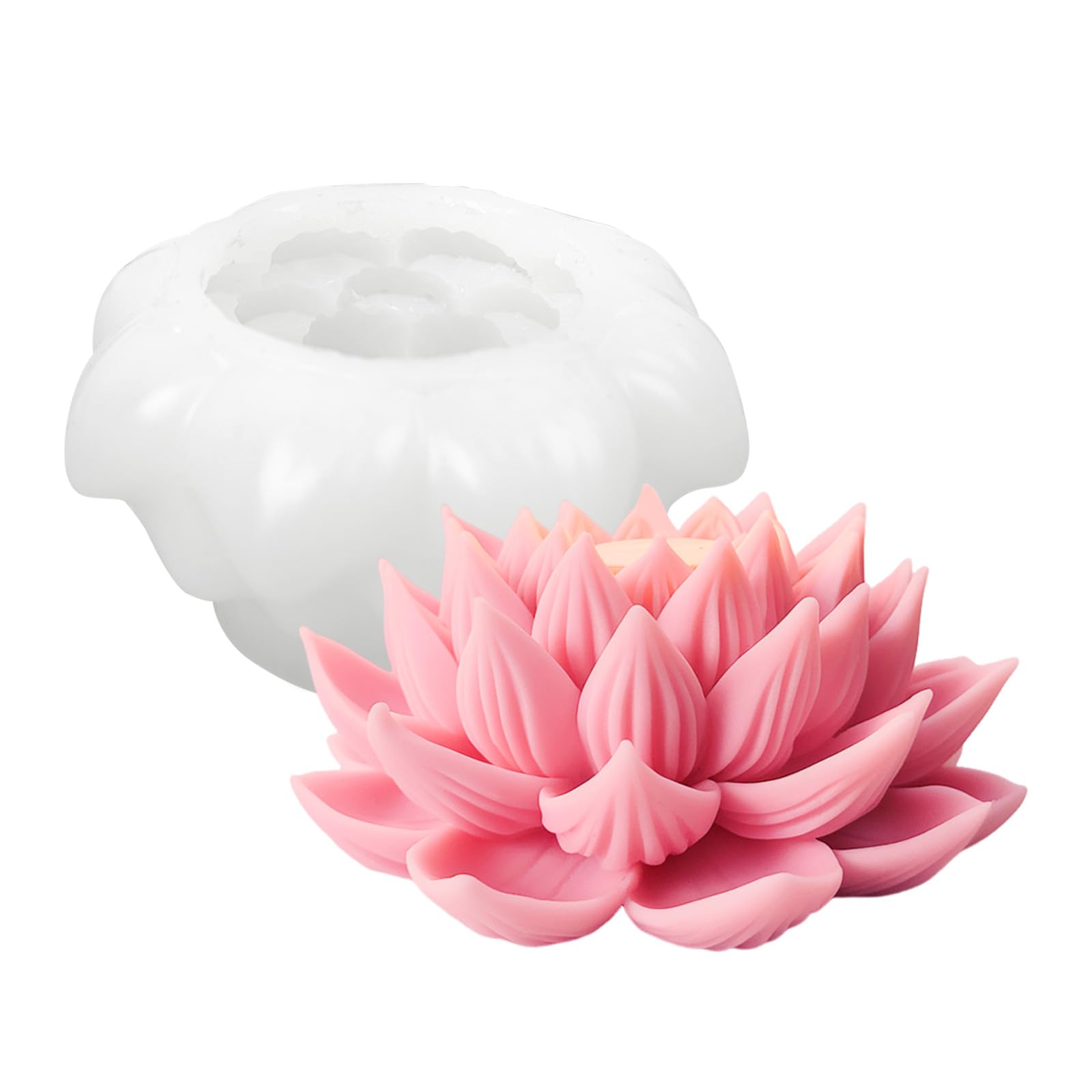 Allecto Premium - 3D Lotus Bloem Siliconen Kaarsvorm DIY - Niet-klevende Vorm voor