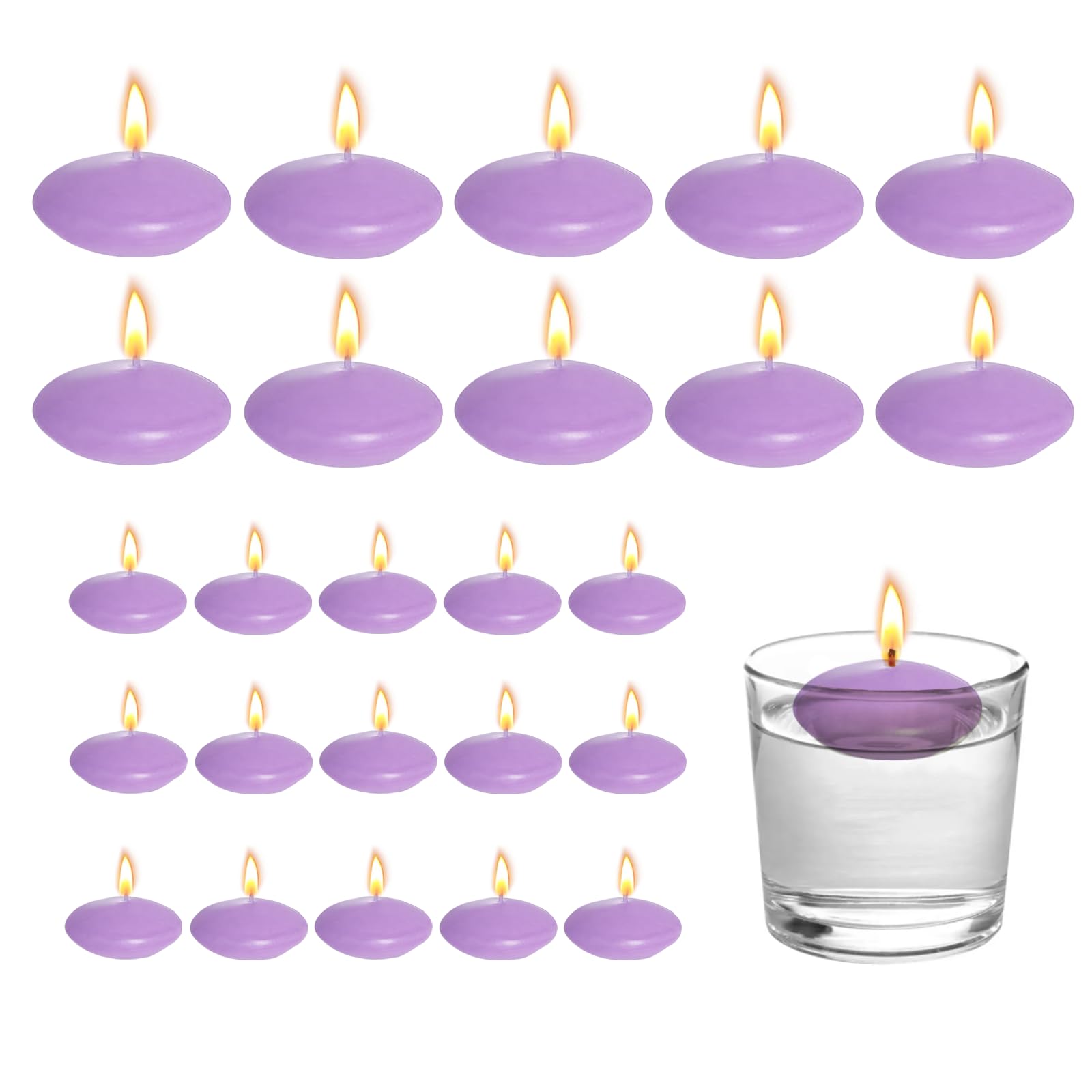 Bougies à Tige - Lot De 10, Couleur Violette - Pour Décoration, Célébrations, Ambiance