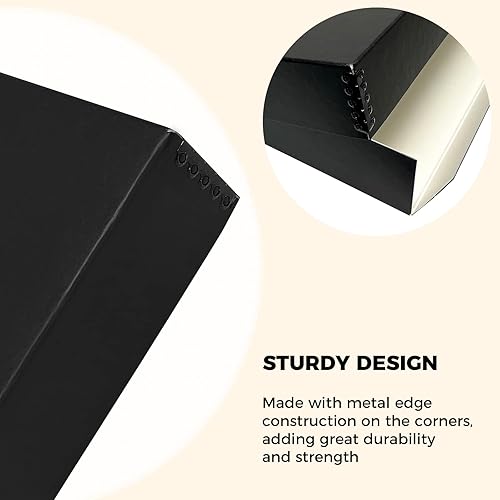 Miniatura 9 de Golden State Art, Caja de almacenamiento de fotos de museo con borde metálico sin ácidos, 14 x 18 pulgadas, conserva documentos, impresiones,