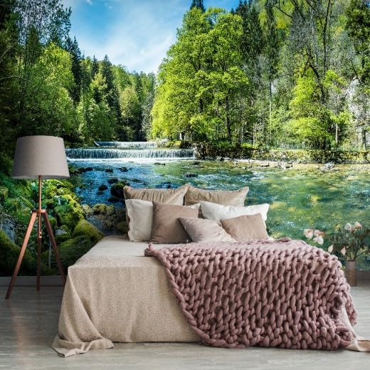 WallArena - Vlies Fotobehang Marmer, 312 x 219 cm - Fotobehang - Behang - voor Woonkamer Slaapkamer - Vliesbehang Wandbehang Behang 3D Effect - incl. Lijm - Groente