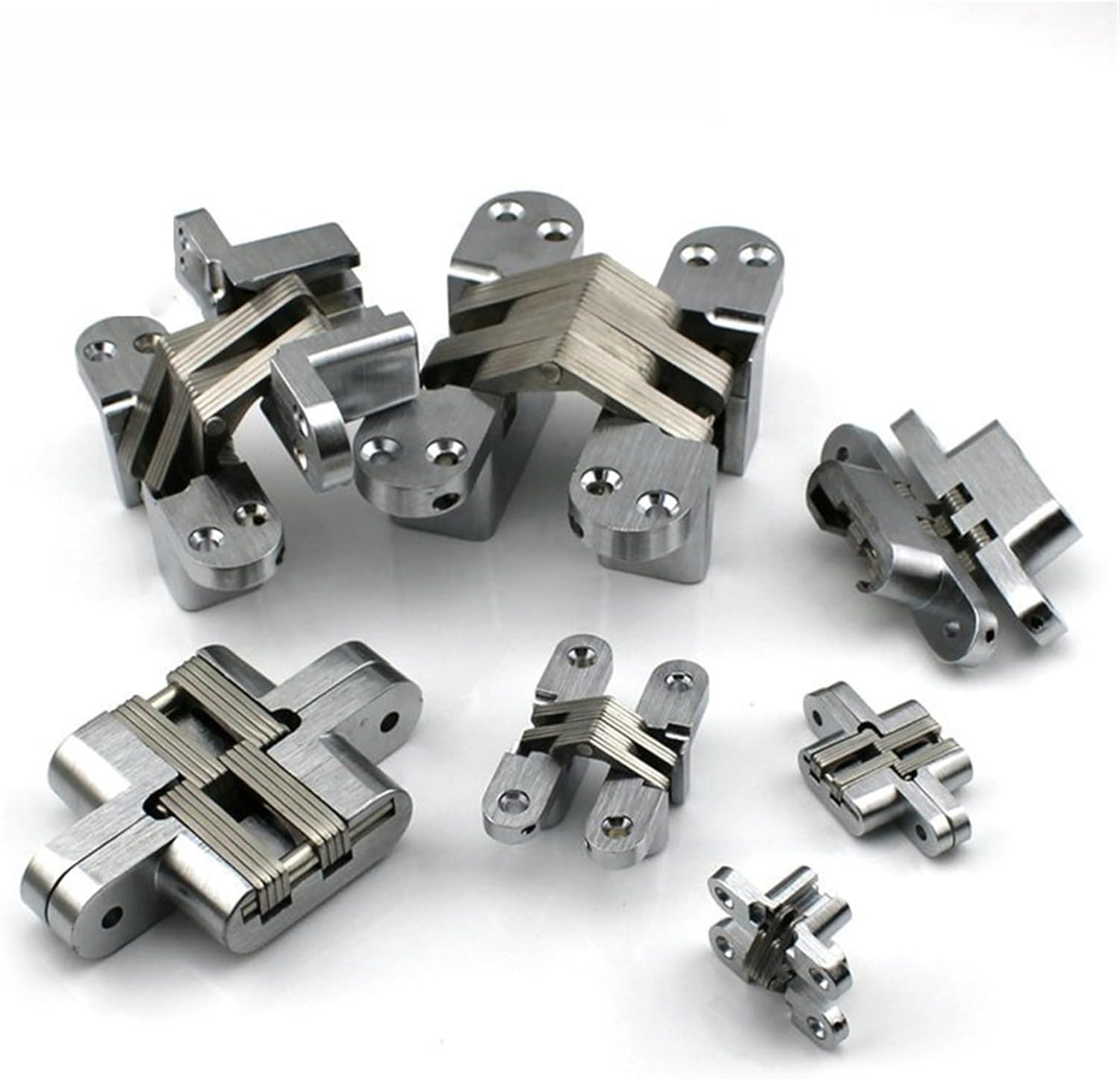 304 Stainless Steel Hidden Seven Size Folding Door Hinge 2Pcs(13x45mm)