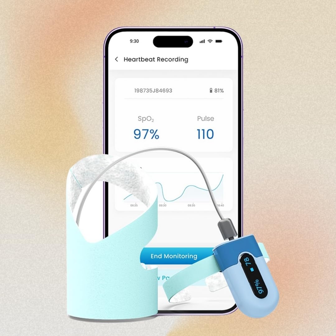 Janitri's Navam Baby Monitor – SpO2, Oxygen, Heart Rate, Motion & Sleep Tracker | Smart Bluetooth Pulse Oximeter for Newborns | App-Connected | Doctor Trusted | 0-2 Years Newborns-image-4