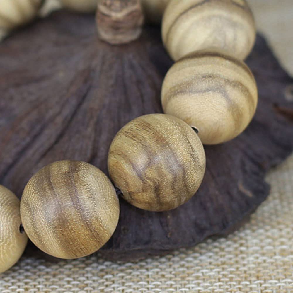 Bransoletka z koralików modlitewnych, bransoletka z koralikami, koraliki modlitewne, 20 mm bransoletka z papui agarowej kadzidło mleczne, naturalne koraliki Buddy z agarowego drewna Buddy pojedynczy okrąg bransoletka różaniec do śpiewania medytacji