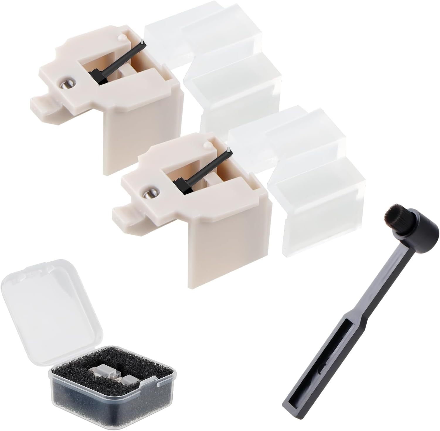 2 Pcs AT3600L Record Player Needle Replacement, Diamond Tip & Carbon Fiber Turntable Stylus for AT-LP60X/AT-PL300 with Turntable Stylus Brush