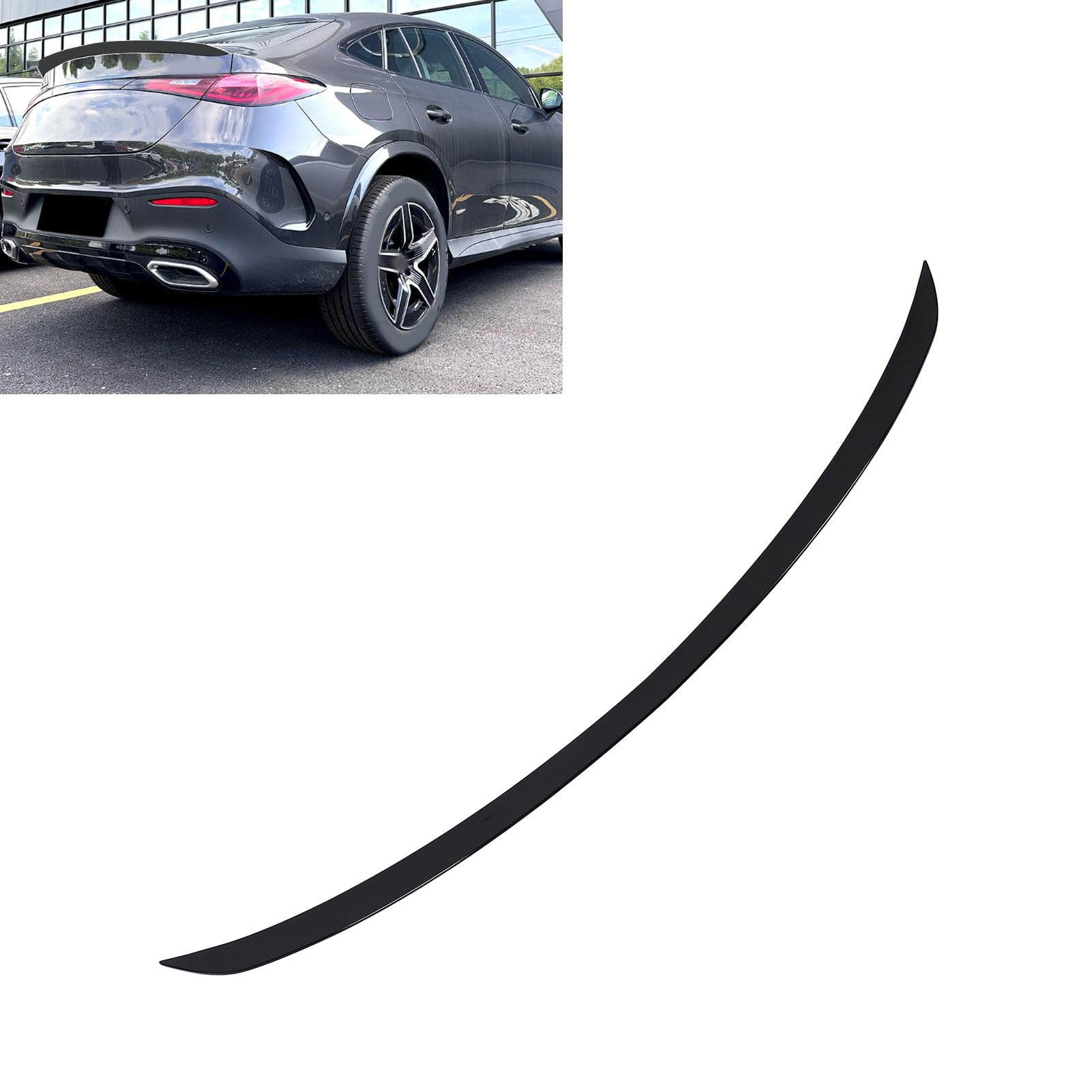 Spoiler Posteriore in Materiale ABS Resistente Ai Raggi UV per GLC Coupé C254 AMG Line 2023-2025 - Spoiler Bagagliaio Nero Lucido con Installazione Fai da Te in 20 Minuti Stabilità (nero