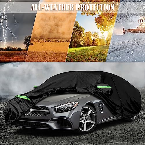 Image of Waterproof Car Covers Replace for 2002-2021 Mercedes-Benz SL-Class SL350 /400 /450, 6 Layers All Weather Car Cover with Zipper Door & Windproof Bands for Snow Rain Dust Hail Protection
