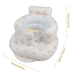 EKEPE Inflatable Baby Seat with Built in Pump for Babies 3 Months & Up, Baby Floor Seats for Sitting Up, Blow Up Baby Chair for Infants - Unicorn