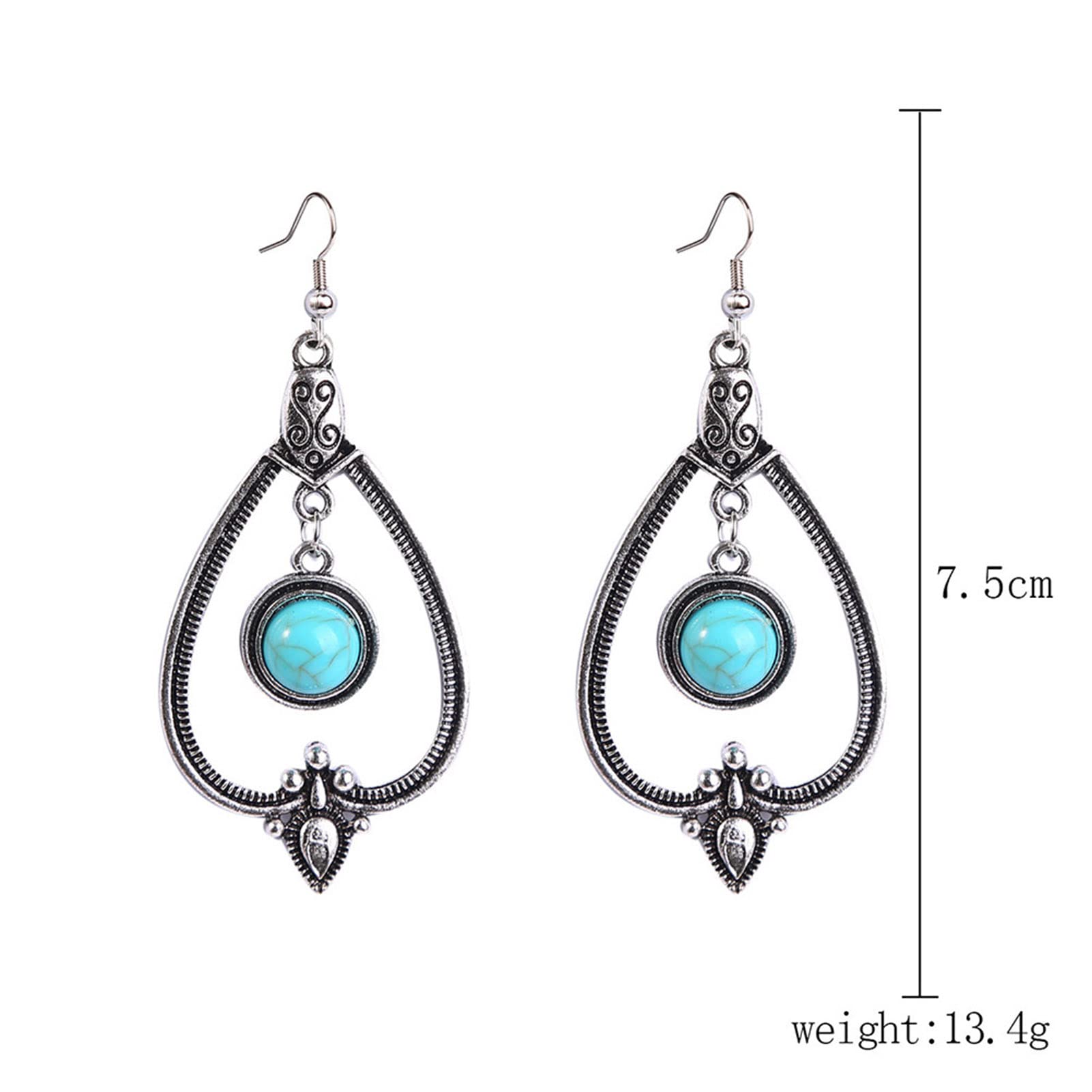 Kucheed Set 9 Paia Orecchini Pendenti Bohémien – Stile Turchese Vintage Con Perline A Goccia – Regalo Per Donna In Confezione Regalo