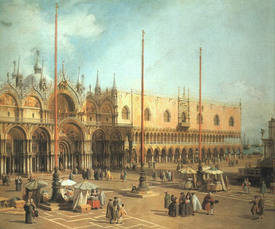 Impression d'art Piazza San Marco de Canaletto, le tableau vintage idéal pour sublimer une chambre