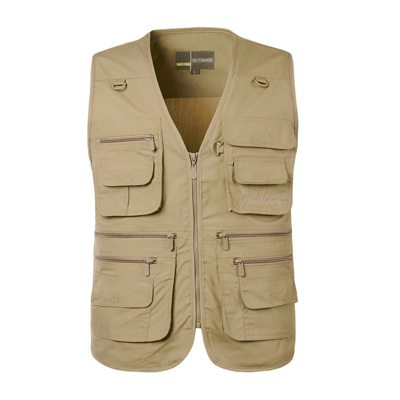 Wygwlg Gilet da uomo multitasche sciolto di grandi dimensioni, Giacca da uomo casual da lavoro all'aperto da pesca, da viaggio, per foto, Giacca casual senza maniche Taglie forti Capispalla slim fit