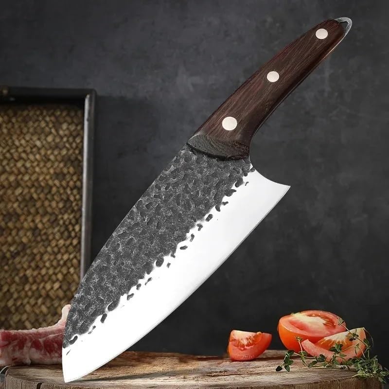 7 Inch Professional Kitchen Knife High Carbon Steel Chef Cleaver Knife Meat Vegetables Fish Forged Butcher Knives Cooking Tools