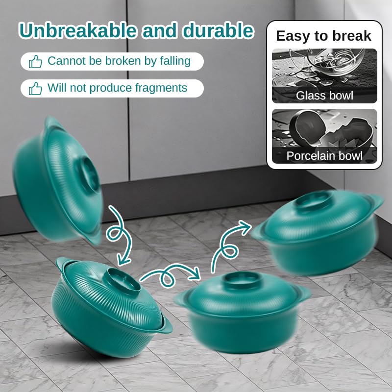 Image of 40oz Bowls Set of 8 with Lids, Lightweight, Microwave & Dishwasher Safe