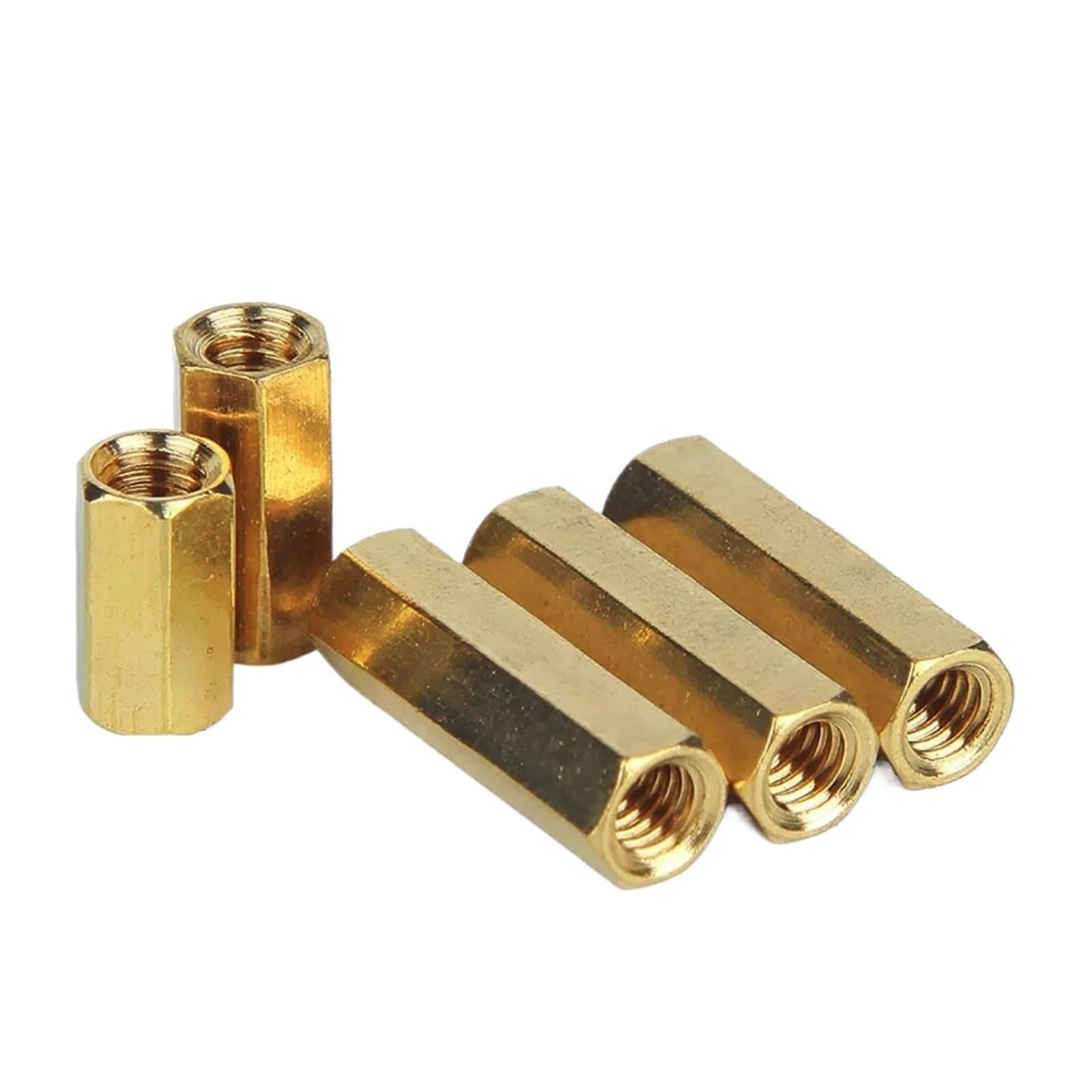 yaoqijie Nakrętki sześciokątne mosiężne 1/4-20 UNC 1/4-28 UNF, tuleje łączące z miedzi pogrubionej do części mechanicznych lasting