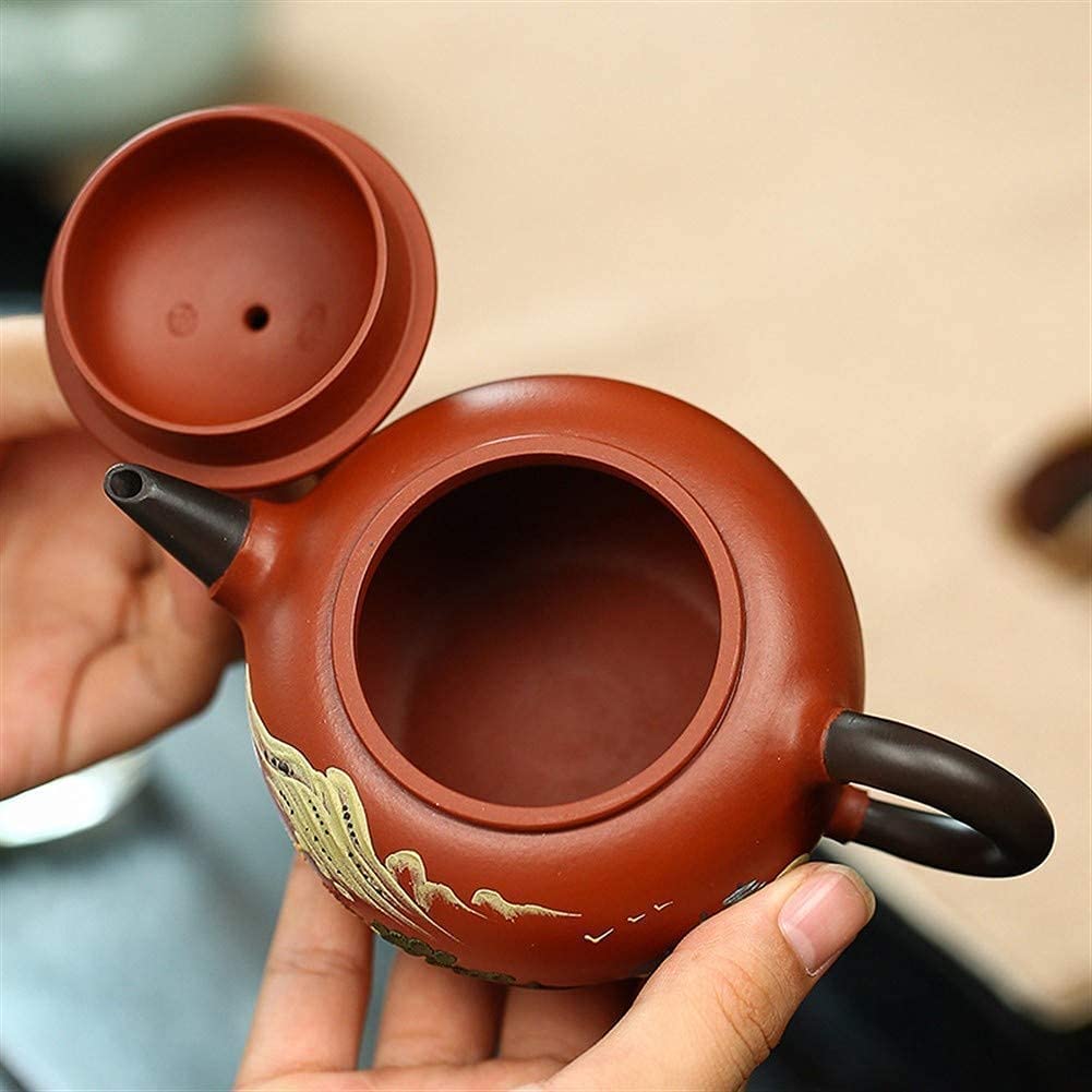 Japonaise Théière Théière en Fonte 7.4oz/0.22L Teapot Handmade Original Mine Dahongpao Tea Pot Purple Clay Teapot Home Theiere en Fonte