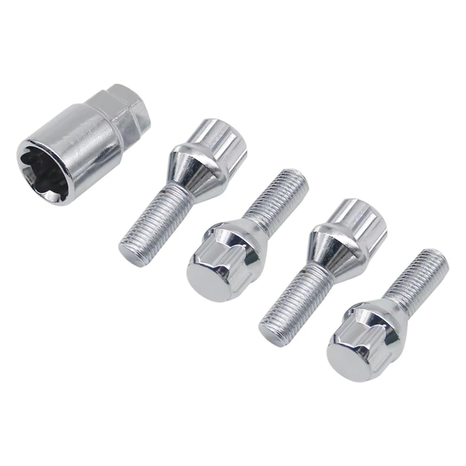 4+1 Aluminum Alloy Wheel M12 * 1.5 for E30 E36 E46 E90 2003-2013 (Silver)