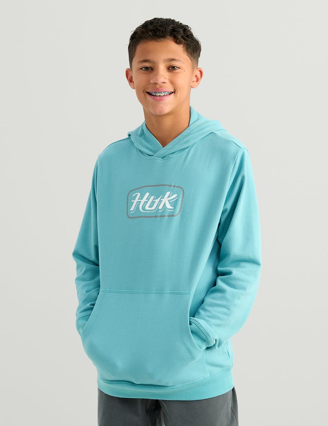 HUK Kids' Edisto Terry Hoodie, Soft Lightweight Pullover, Casual Everyday Fishing Hoodie