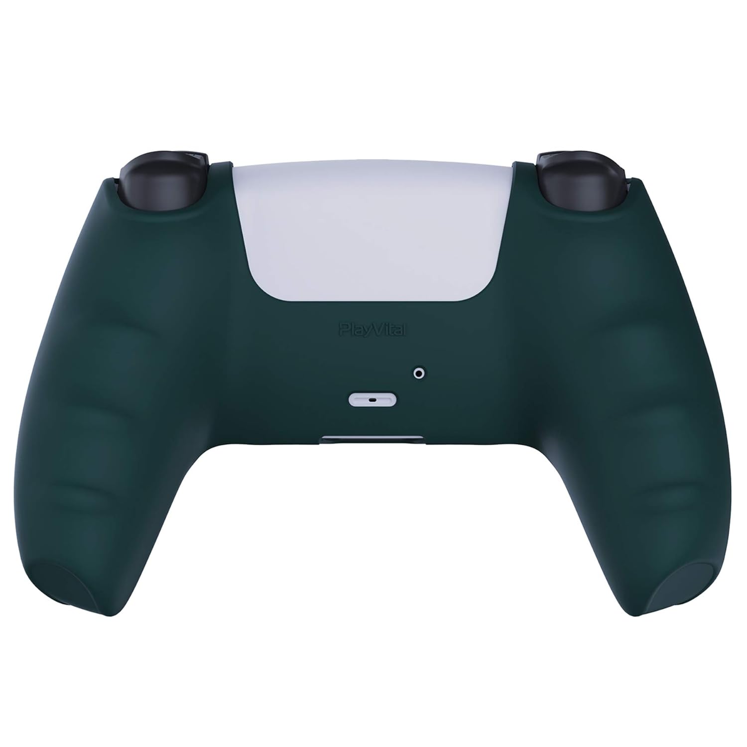 PlayVital Racing Green Pure Series Anti-Slip Silicone Cover Skin for ps5 Controller, Soft Rubber Case for ps5 Wireless Controller with Black Thumb Grip Caps - Image 9