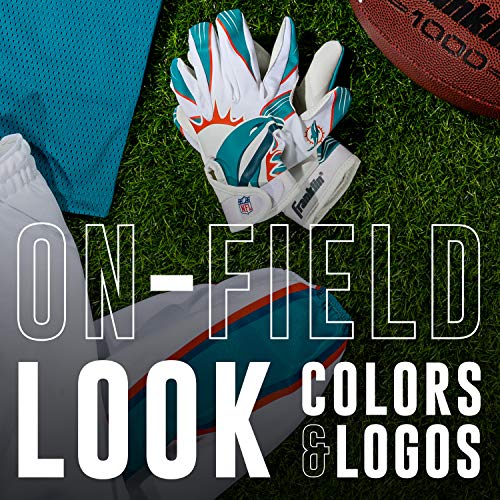 Image of Franklin Sports Youth NFL Football Receiver Gloves - Kids Football Gloves Pair - NFL Team Logos and Silicone Palm