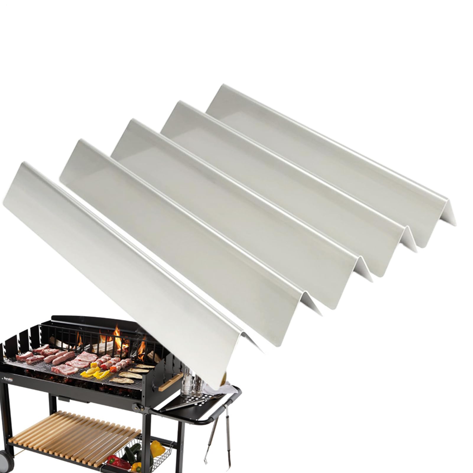 Générique Flavorizer Bar | 5er-Set Flavorizer Grillroststäbe - Aromagitter Grillzubehör Für Haushalt Outdoor Camping Grillen
