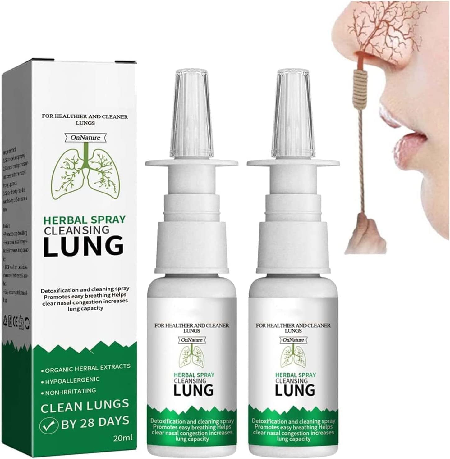 OnNature Organic Herbal Lung Cleanse & Repair Nasal Spray,PRO OnNature Organic Herbal Lung Cleanse & Repair Nasal Spray PRO (2pcs)