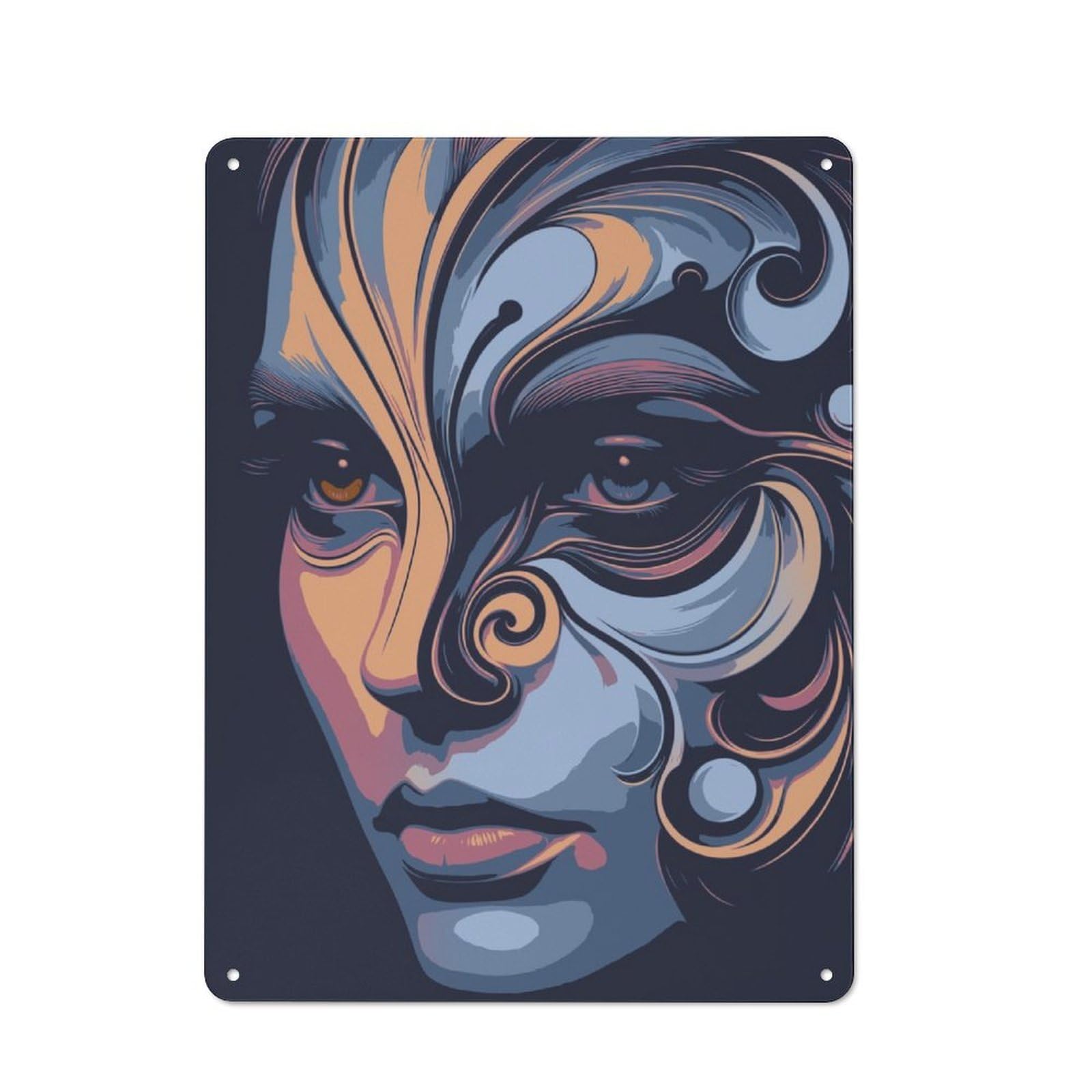 Junmoney Beauty Tin Wall Plaque 40X30cm With For Pub Or Café, For Collectors Of Retro Metal Wall Decor
