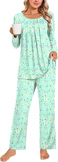 Anymeet Women's Long Sleeve 2-Piece Pajama Set - Soft Winter PJs with Pockets, Comfy Lounge Sleepwear S-3XL