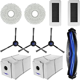 HASTHIP® Compatible with Ecovacs N30 Pro Omni, 9Pcs Replacement Parts Kit, Robot Vacuum Accessories Set with HEPA Filters, Main Roller Brush, Side Brushes, Microfiber Mop Pads & Dust Bag