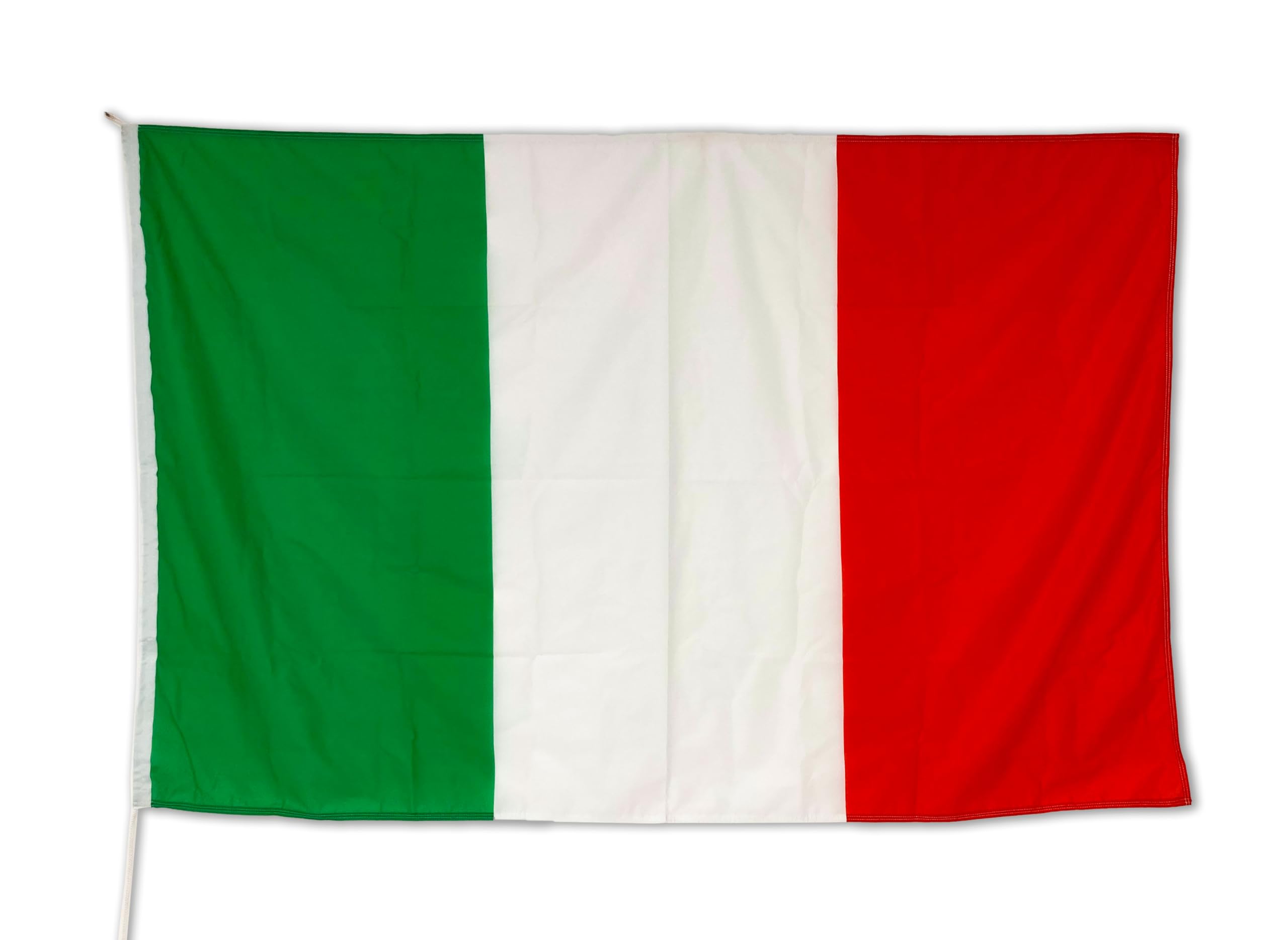 Bandiera Italiana 225x150 cm - Tessuto Nautico Resistente e Colori Brillanti. Bandiera dell'Italia ideale per esterno e interno
