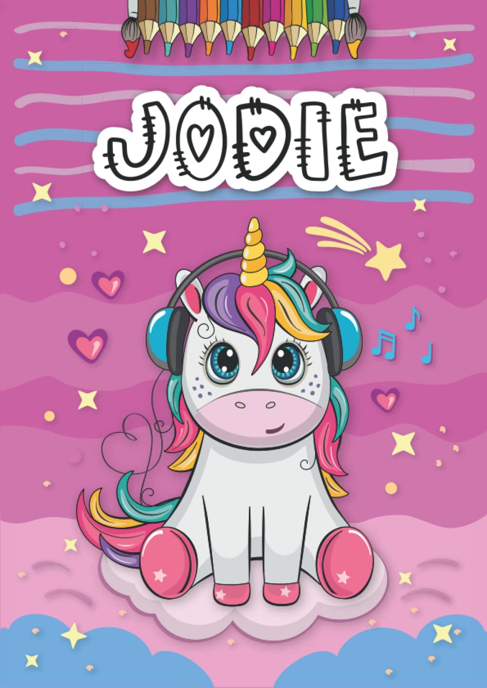Independently published Jodie: Livre de coloriage personnalisé pour Jodie | Licorne | Cadeau d'anniversaire pour fille ... | 4 à 8 ans | 25 motifs de licorne avec le prénom ... format A4 (21 x 29.7 cm) (French Edition)