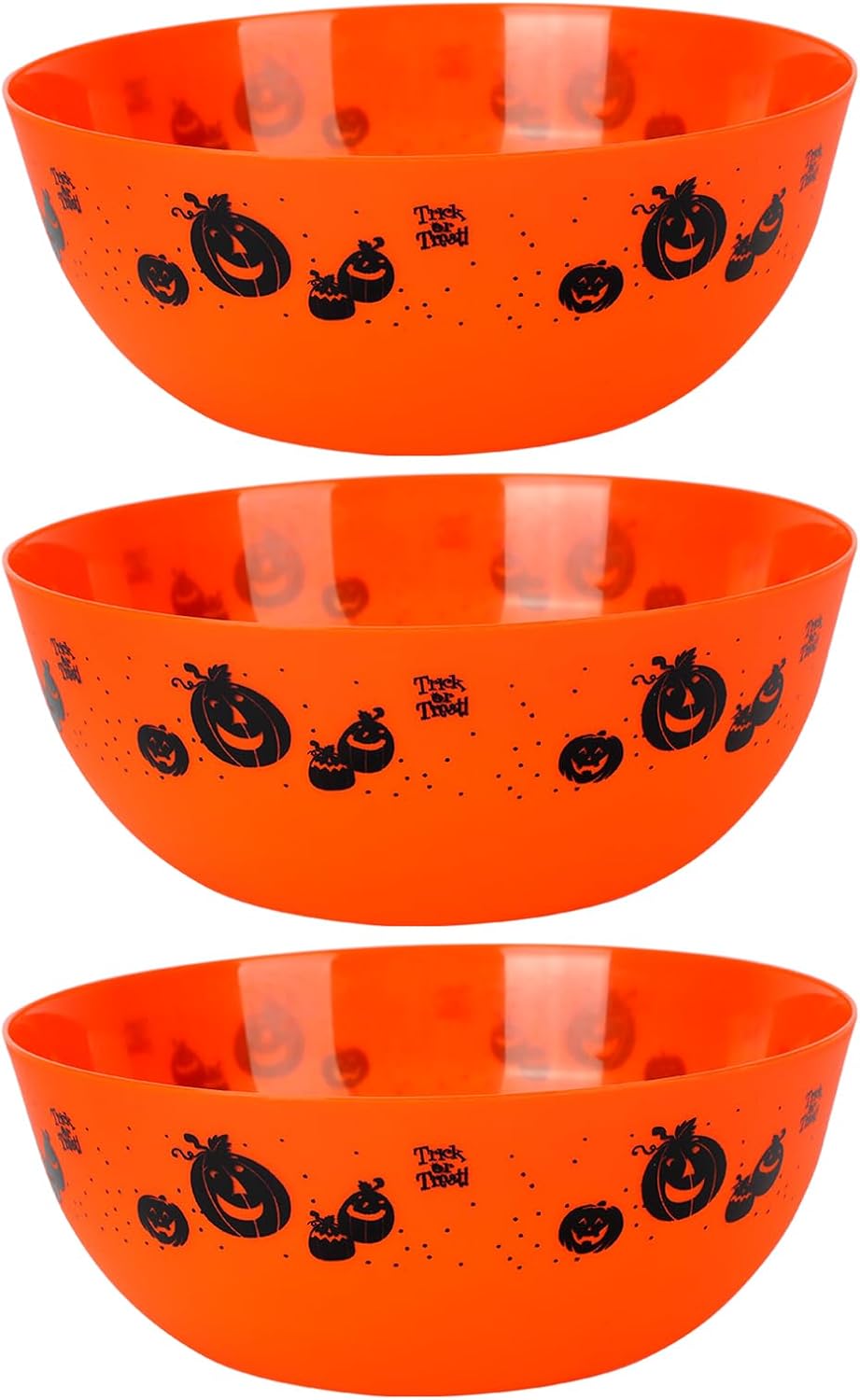 AUECOOME 3 Pieces Halloween Candy Bowl Halloween Plastic