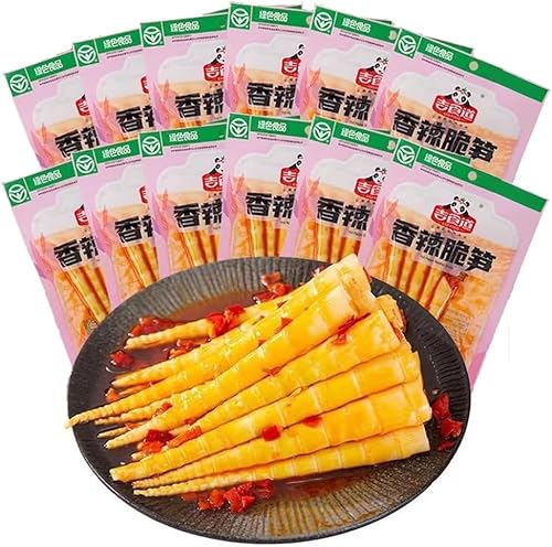 たけのこ 香辣脆笋 スパイシーでシャキシャキ クリスピーで柔らかい 自然栽培のたけのこ 零食笋 麻辣紅油筍 中国の駄菓子 竹子嫩芽笋 泡笋 若たけのこ カリカリたけのこ 新?笋尖 野菜のおやつ 唐辛子の塩漬け風味タケノコ カリカリ筍 手むき筍 香辣味 (6