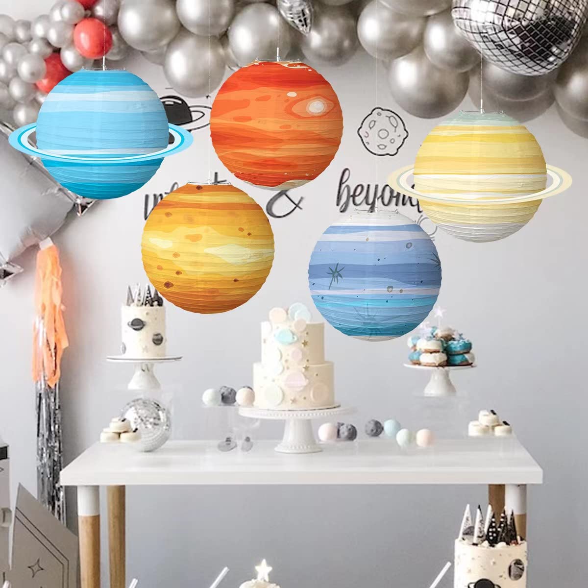 Snapklik.com : 8PCS Planet Paper Lanterns, 12 Inch Outer Space Party ...