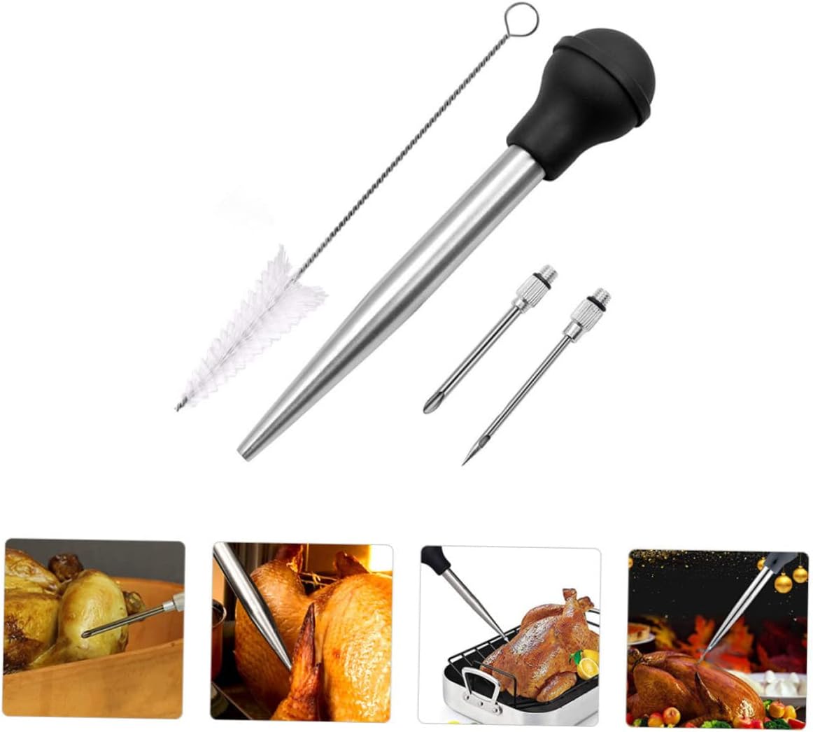 Garneck 4-piece Turkey Injector Seasoning Meat Flavor Injector Barbecue Sauce Dishwasher Safe