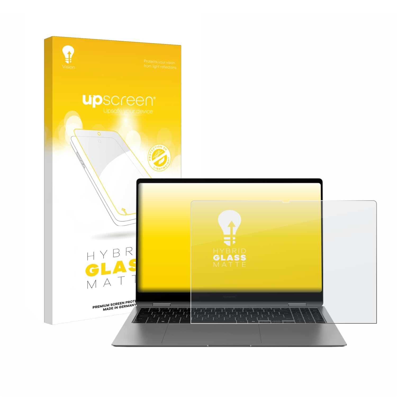 upscreen Schutzglas für Samsung Galaxy Book5 Pro 360 16" | , Entspiegelnder Displayschutz Made in Germany, Matte 9H Schutzfolie Panzer Folie Glas Anti-Reflex Anti-Fingerprint