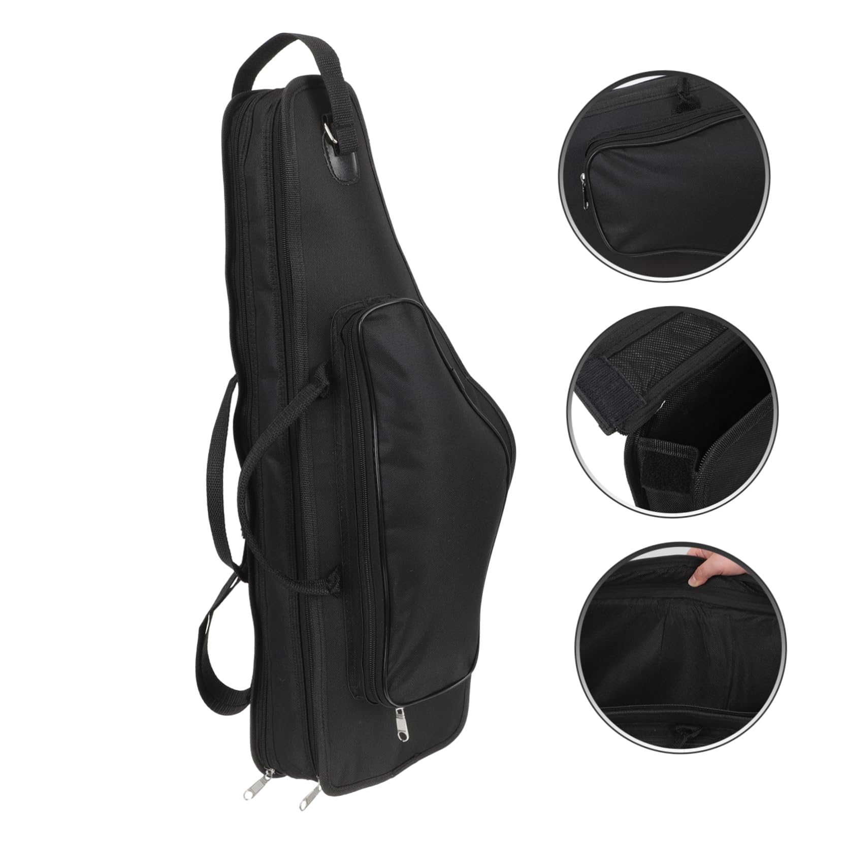 SUPVOX Custodia per Sassofono Alto con Manico e Tracolla Regolabile, Resistente e Imbottita Nero, Grande Capacità per Concerti e Scuole