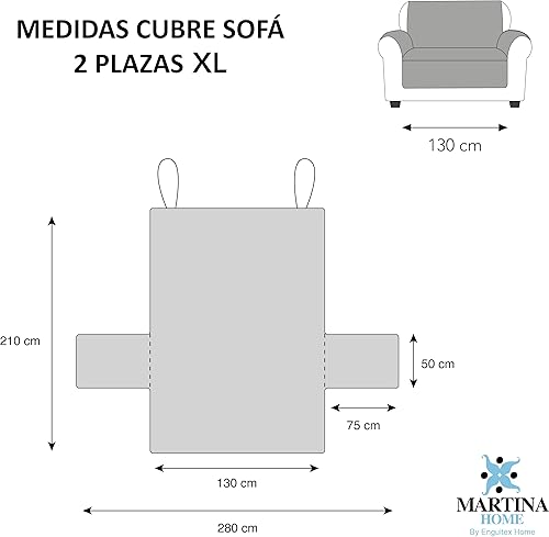 Miniatura 3 de Diamond 2 Seater Sofa Cover Grey Charcoal XL