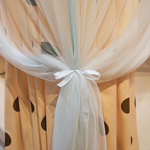 Miniatura 7 de Toldo de cama de 4 postes de esquina de princesa y bonita mosquitera para cama de niñas, dormitorio de adultos, habitaciones de niños red de cortina