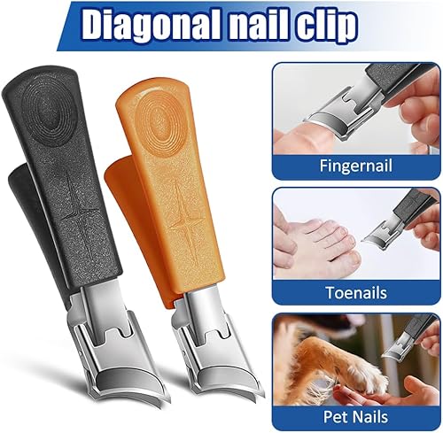 Miniatura 5 de Cortaúñas inclinadas antisalpicaduras con apertura ancha de mandíbula, cortaúñas curvadas 2025 para uñas gruesas de los pies y uñas de los pies,