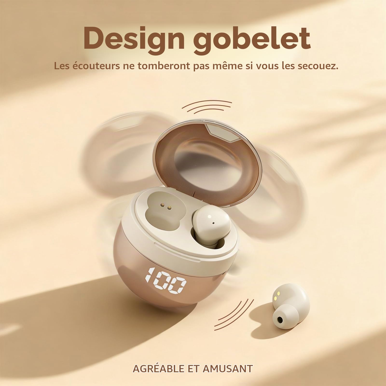 Xmenha Mini Écouteurs Taille de Poche Petit oreillette Bluetooth sans Fil | Autonomie longue durée Étanchité IPX5 Légère Intra-auriculaire Écouteurs Bluetooth Sans Fil Casque Bluetooth