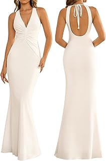 Women Summer Bodycon Maxi Dress Sexy Ruched Deep V Neck Elegant Formal Wedding Guest Long Dresses