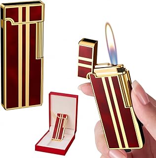 Torch Jet Lighter, Soft Flame Lighter, Refillable Butane Lighter, Cool Pipe Lighters, Windproof Lighter,Cool Lighters, Butane Lighter,Unique Gifts for Family Friend Men (Without Fuel)