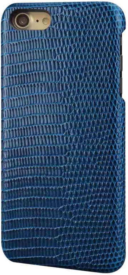 Protection iPhone 7 antichoc en cuir bleu grainé demi-colis