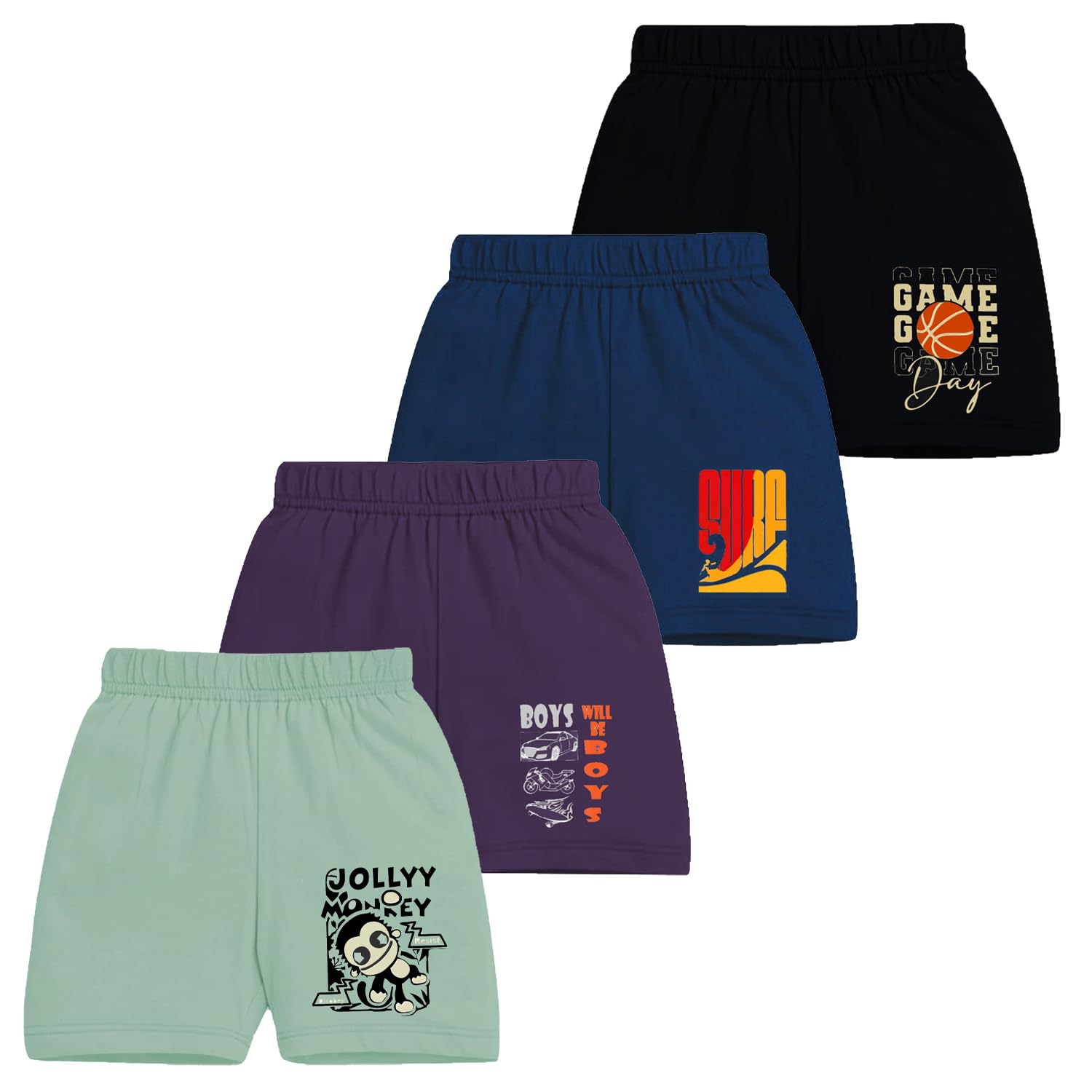 MIST N FOGG Boys & Girls Cotton Graphic Printed Shorts-image-22