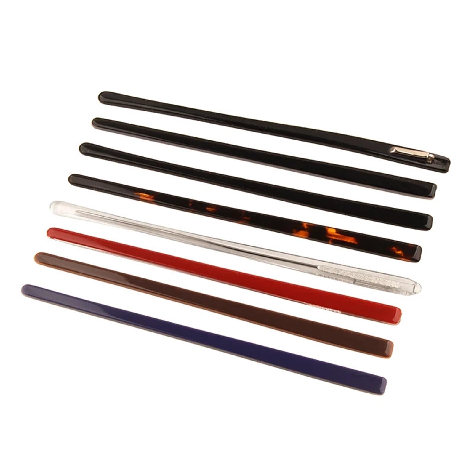 50 pares (100 piezas) de anteojos de acetato de 7 mm de ancho, color marrón Demi, patillas con resorte para accesorio de reparación AT05#(Demi 50 pares)